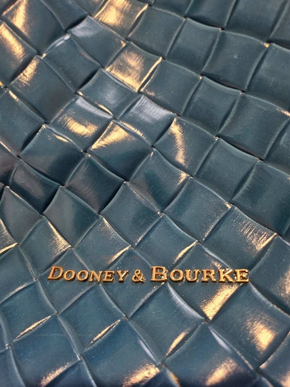 Dooney & Bourke Blue Woven Leather Shoulder Tote - Picture 9 of 9
